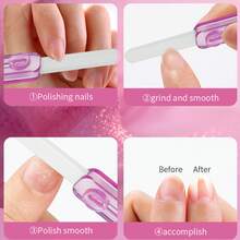 1pc- Luxury Mini Portable Retractable Glass Nail File, Washable Nail Polishing Tool, Gift Selection. High-Quality New Design Sharp Manicure Tool, Sturdy, Multiple Colors Available, Suitable For Home Use And Travel, Used For Toenails And Foot Cleaning. Personal Care And Personal Cleaning Tool, Hand And Foot Care Tool. Home Cleaning And Personal Care - Multicolor - View 5