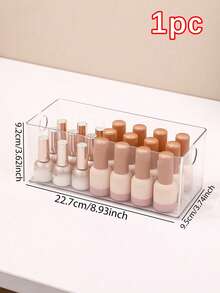 1pc/2pcs/3pcs Large Capacity Transparent Plastic Nail Art Storage Box, High Transparency Material Stackable Space-Saving, Categorized Storage For Nail Polish, Rhinestones And Tools, Suitable For Vanity And Nail Art Studio, Home Desktop Organizer, Specialized Storage Container For Nail Art Enthusiasts - Transparent - View 11