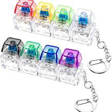 1pc Keyboard Stress Relief Toy, 4-In-1 Keyboard Stress Relief Button Fingertip Clicker Keychain, Button-Style Stress Relief Fingertip Toy, Stress Relief Gift - Multicolor - View 10