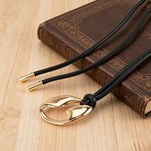 1 Elegant Dress Belt, Thin PU Belt With Gold Buckle - A - View 10