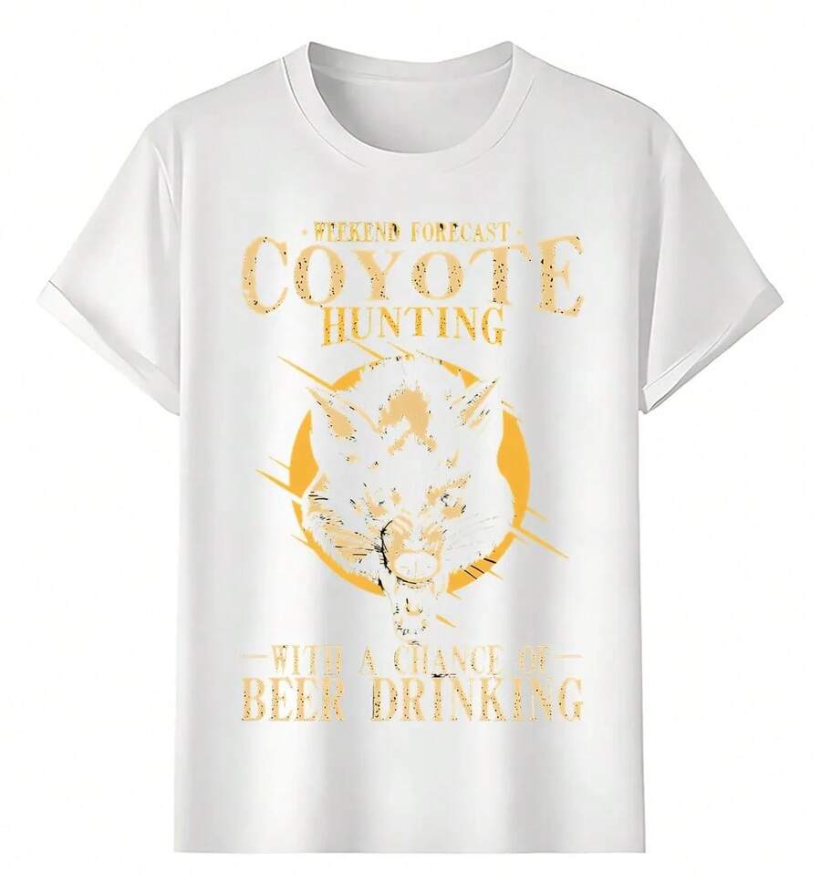 Playeras Caza De Coyote Con Cerveza - Blanco - Ver 1