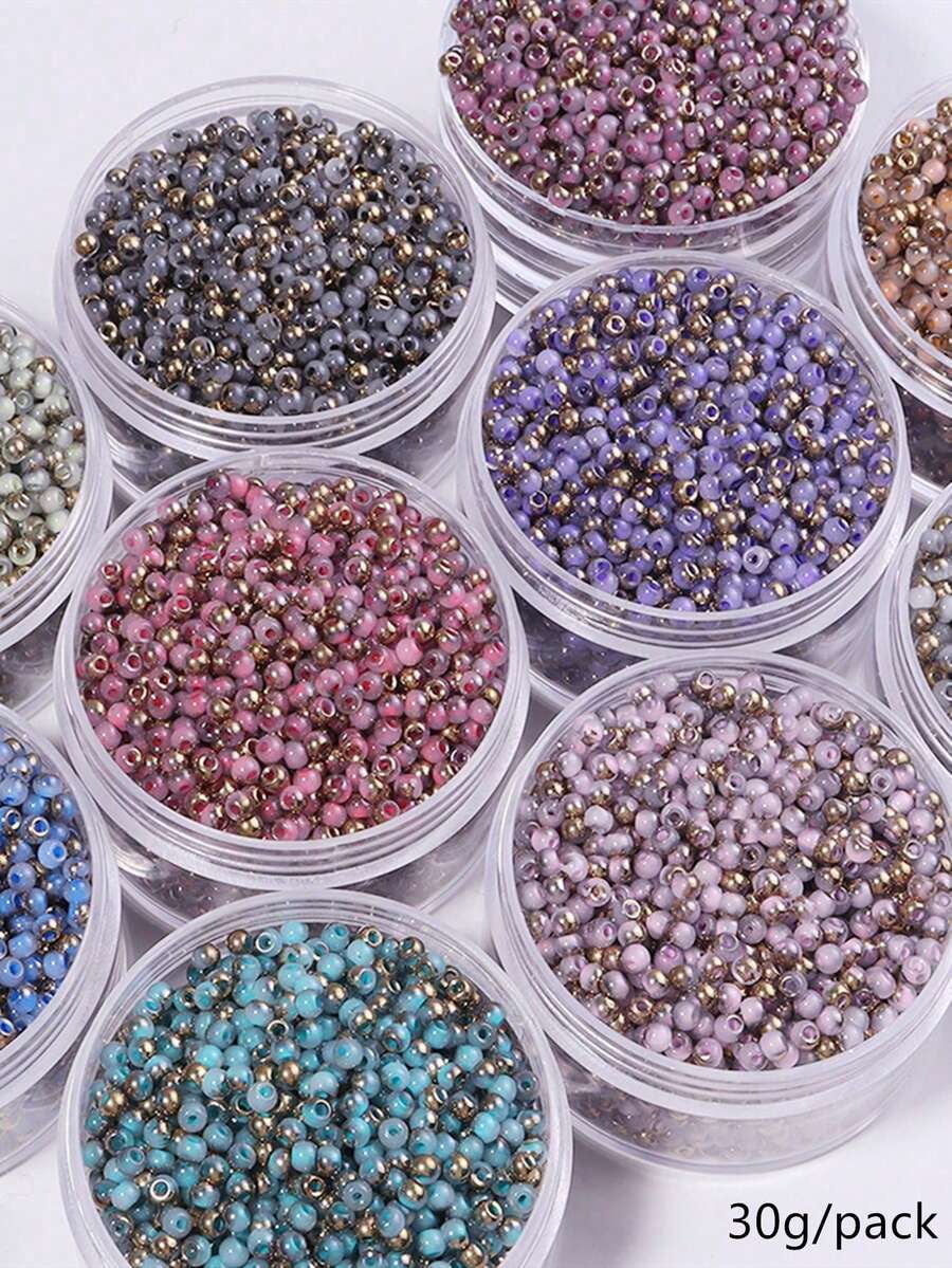 4mm, 30g/Pack, Vintage Gradient Glass Beads, Smooth Texture, Durable, Suitable For DIY Bracelets, Necklaces And Other Small Jewelry Making Projects