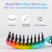 Juego de peine rizador y garra desenredante de doble propósito, diseñado para cabello rizado, diseño rosa colorido, apto para uso en seco y húmedo, el diseño curvo proporciona ventilación y función de masaje - Multicolor - Ver 5