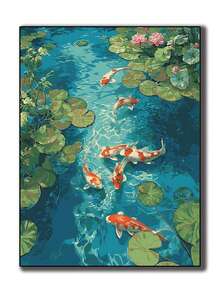 1/4 pezzi Set di pittura numerica fai-da-te per principianti adulti, paesaggio estivo, pittura a olio & pittura acrilica numerica, senza cornice (40*50cm/16*20 pollici) - A - Visualizzare 11