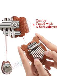 1 pieza Kalimba mini de gato de 8 teclas, exquisito piano de dedo pulgar marimba, accesorio musical colgante para regalo - Multicolor - Ver 11