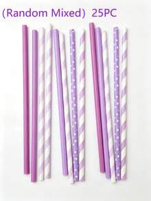 200|100|50|25Pcs Assorted Paper Drinking Straws, Suitable For Birthday, Christmas, Wedding, Halloween, Bridal Shower, Cocktail Party, Juice Party Decoration - View 13