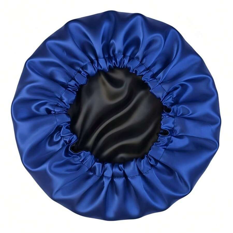 Touca Dupla Face de Cetim Anti Frizz com Elástico Ajustável - Azul Royal - Visão 1