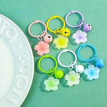 Colorful Cherry Blossom Card Ring Bell Keychain Sweet Fresh Bag Pendant Accessory DIY Perler Beads Material Random 3/5pcs - Multicolor - View 1