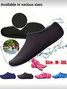 1 đôi/3 đôi giày đi biển unisex, giày lặn mềm, giày đi nước chống trượt chống cắt kiểu đi chân trần - Nhiều màu - Xem 1