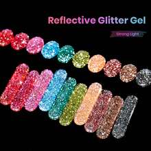 Beetles 23Pcs Glitter Gel Polish Set, 20 Colors Diamond Shimmer Gel With Base & Top Coat, UV LED Soak Off - 20 Colors Party Auras - 查看 3
