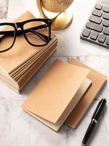4pcs Mini Notebooks, Pocket Journals, Memo Pads, Logbooks, 64 Pages Black Exercise Books, Kraft Paper - Multiple Styles - View 1