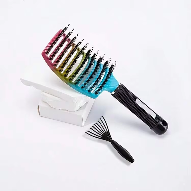Set Sisir Pengeriting dan Penjepit Rambut Serbaguna, Dirancang untuk Rambut Keriting, Desain Warna Pink yang Cerah, Cocok untuk Penggunaan Kering dan Basah, Desain Melengkung Memberikan Ventilasi dan Fungsi Pijat - MultiWarna - View 10