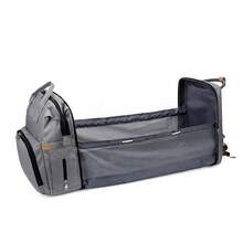 Portable Diaper Changing Backpack, Large Capacity, Multi-Purpose, Waterproof Diaper Bag, Suitable For Parents To Carry When Taking A Stroller. - Grey - View 2