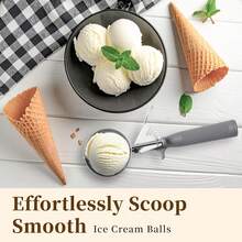 HOMURE H 4 Oz Scoop, Large Ice Cream Scoop With Trigger, #8 Disher, Muffin Scoop, Portion Scoop, Cookie Scoop For Baking, Grey Handle, For Making Ice Cream Cookie Muffin Cupcake Mashed Potato - ColorA - View 5