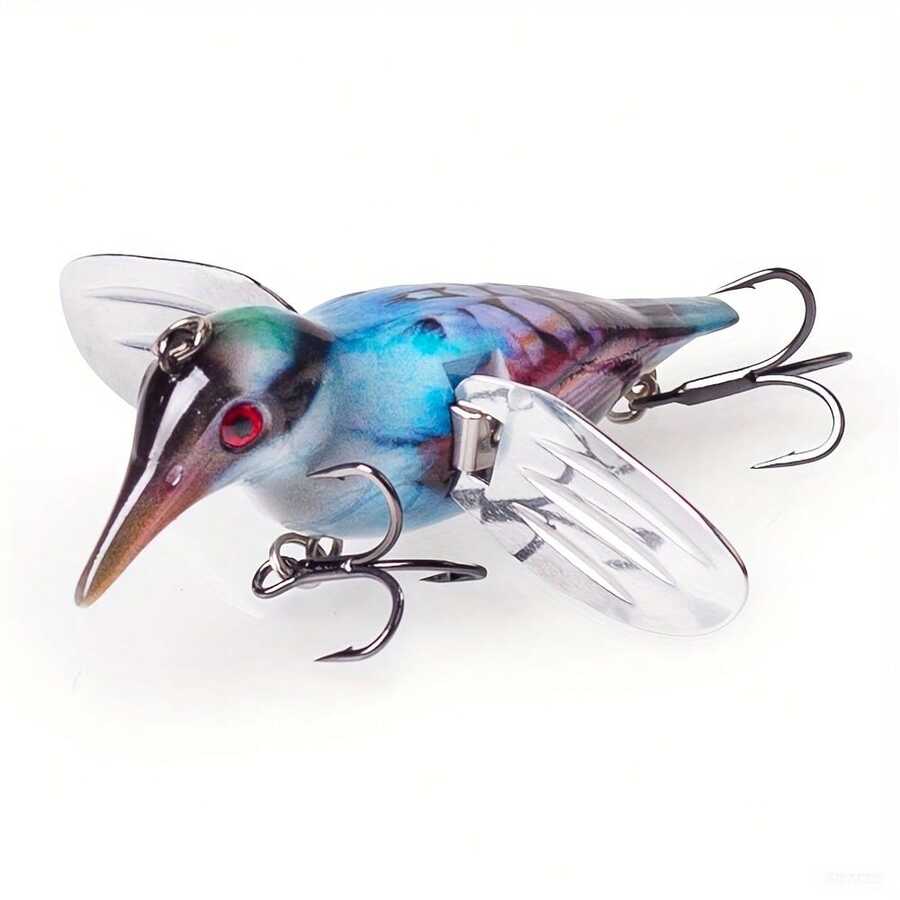 A Bird-Shaped Surface Bouncing Lure, Artificial Lure With Metal Wings, Simulated Lure For Blackfish And Bass, Multi-Color Surface Lure For Sea Fishing, Boat Fishing, Shore Casting, And Long-Distance Casting - 02 - View 1