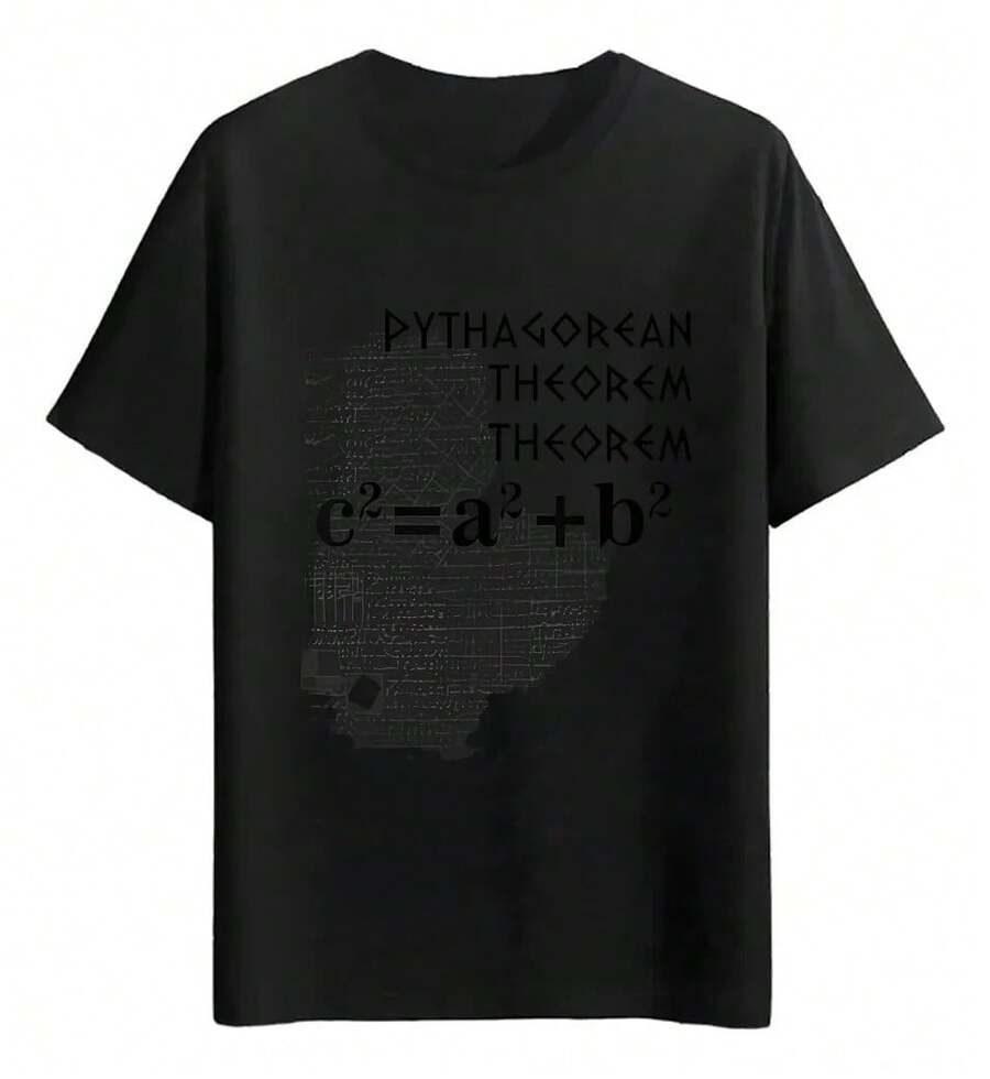 Playeras Teorema Pitágoras C² = A² + B² - Negro - Ver 1