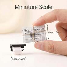 1/12 Dollhouse Bathroom Accessories, Miniature Toilet Paper Roll, Mini Newspaper, Realistic Mini Tissue Holder Set, Suitable For Dollhouse Bathroom Decor, Mini Toilet Paper Roll With Tearable Design, DIY Mini Kitchen Dollhouse Decor, Photography Props (Note: Newspaper Cover Pattern Is Random, Please Be Aware, Thank You) - Multicolor - View 4