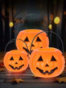 8pcs Halloween Pumpkin Lantern Candy Buckets, Suitable For Home, Store, Haunted House And Photo Props. They Add Halloween Charm To Any Scene, Can Be Used As Candy Bag Fillers Or DIY Decorations. Halloween Decor, Halloween Gifts - Multicolor - View 9
