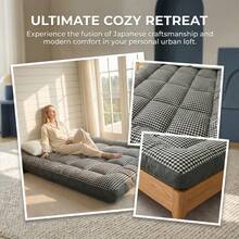 1pc Solid Color Soft & Comfortable Mattress Pad, Japanese-Style Floor Mattress, Hotel Quality, Elastic Corner Straps, Thick & Fluffy, Single/Double/Queen/King Size, Suitable For All Seasons, Breathable Tatami Mat, Foldable & Rollable Sleeping Pad, Suitable For Camping, Dorm, Guest Room, Easy To Clean, Large Mattress - Grey - View 10