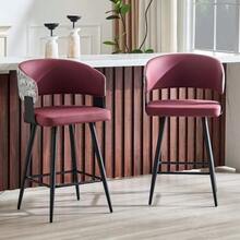 Modern Upholstered Dining Chair With Backrest And Armrests, Minimalist Restaurant Chair For Home, Kitchen, Hotel, Showroom, Mid-Century Style - 紅色 - 查看 10