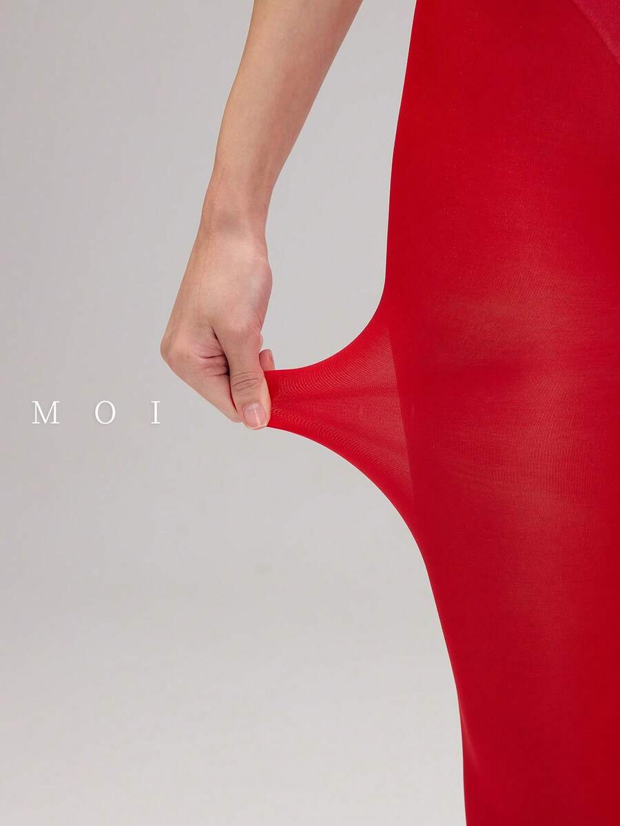 MOIRÉALLURE 1雙經典緊身褲,適合日常通勤、夜店及各種造型需求 - 紅色 - 查看 1