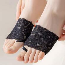 1 Pair Lace Half Socks/Wear-Resistant Front Foot Pads, Comfortable Breathable Anti-Slip Ultra-Transparent Half Socks - A - View 5