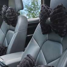1 pièce/2pcs Oreiller d'appui-tête de voiture, Oreiller de cou confortable et chaud en peluche d'hiver, Oreiller d'appui-tête et lombaire de couleur unie minimaliste, Accessoires de voiture, Oreiller de voiture - Blanc - Voir 21