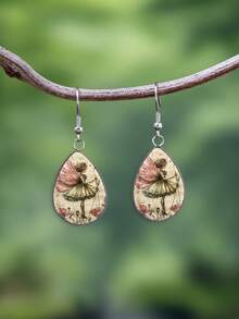1 Pair Vintage Fairy Tale Elf 316 Stainless Steel Water Drop Ear Hooks, Suitable For Women's Daily Wear - Green - View 8