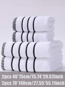 Juego de Toallas de Fibra de Bambú (1 pieza/2 piezas/4 piezas) - Toalla de Baño y Toalla de Mano Ligera & Suave, Súper Absorbente [Estilo Delgado], Secado Rápido, Amigable con la Piel, Duradera, Accesorio de Baño Moderno, Regalo Perfecto para Amigos y Familia (40x75cm y 70x140cm) - Blanco - Ver 13