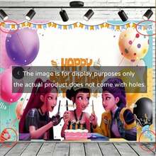 1pc Birthday Party Wall Decor, Printed K-Pop Girl Group Photo Backdrop, Random Style - Multicolor - View 5