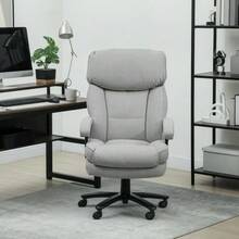 Large High Office Chair, 200 Kg Weight Capacity, Sturdy Construction, Soft Upholstery, Light Grey - Light Grey - View 7