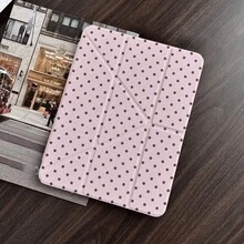 1個淡粉色波點平板翻蓋保護殼，附筆槽，適用於 iPad 10代 10.9 吋 2022/Air 13(M3 2025)/Air 11(M3 2025)/11(A16 2025)/Galaxy Tab S10+/S9/A9/ 5/5PR/6/6PRO/7/7PRO/ Pad/ Matepad/Honor Pad - 彩色 - 查看 6