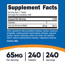 Nutricost Iron (As Ferrous Sulfate) 65mg, 240 Tablets - Non-GMO, Gluten Free - Khác - Xem 2