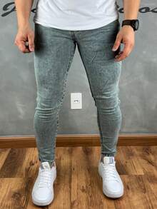 Premium Skinny Basic Jeans 019 2% Elastane - 銀色 - 查看 5
