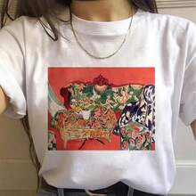 Camiseta con estampado de pintura al óleo para mujer, ropa Harajuku de manga corta para chica de los años 90, Tops XXXL 2024 - Multicolor - Ver 1