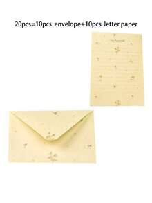 20pcs Ditsy Floral Envelope & Letter Paper Set, Fresh Minimalist Style Ditsy Floral Envelope & Letter Paper Set, Suitable For Wedding Invitations, Birthday Wishes, Father's Day Wishes, Office Letters, Family Letters, Love Letters And More Occasions - Small Floral Envelope - View 9