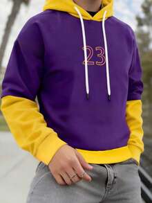 Men's Autumn Outdoor Fitness Hooded Sweatshirt, Simple Fashion Casual Sports Pullover - Purple - View 1
