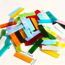 150g/Pack Colorful Glass Mosaic Tiles, Crystal Clear And Vibrant Colors, Suitable For DIY Crafts, Art & Craft Decoration, Mosaic Art, Murals, Artworks - Glass Strip - View 9