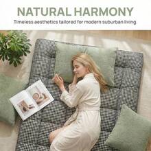 1pc Solid Color Soft & Comfortable Mattress Pad, Japanese-Style Floor Mattress, Hotel Quality, Elastic Corner Straps, Thick & Fluffy, Single/Double/Queen/King Size, Suitable For All Seasons, Breathable Tatami Mat, Foldable & Rollable Sleeping Pad, Suitable For Camping, Dorm, Guest Room, Easy To Clean, Large Mattress - Grey - View 7