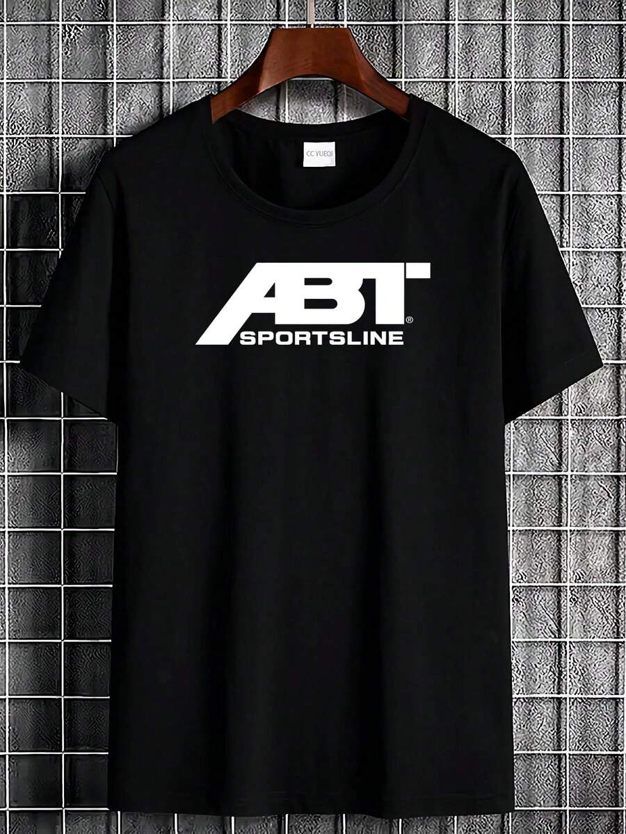 ABT Sportsline Uomo e Unisex T Camicia,Con logo da corsa - Traspirante,Tessuto morbido,Abbigliamento casual da strada a vestibilità ampia,Con una stampa di motivi raffinati,Comodo in tutte le stagioni,Taglia S-3XL.Abbigliamento casual da uomo e da donna e abbigliamento da corsa in stile racing - nero - Visualizzare 1