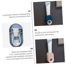1pc Automatic Toothpaste Dispenser And Squeezer - Wall Mounted Bathroom Toothbrush Holder, Bathroom Storage Rack And Organizer. Automatic Toothpaste Squeezer, Wall Mounted Toothpaste Holder, No Drilling. Halloween, Christmas Decor, Home Bathroom Decor, Autumn, Back To School Bathroom Accessories Bathroom Tools - Multicolor - View 12