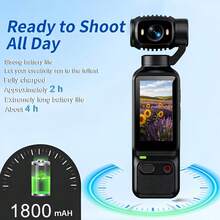 4K Ultra HD Video Capture Pocket Camera - 1800mAh Battery, 180° Rotating 1.97-Inch Display, Webcam Function, USB-C Charging, Includes 32G Storage Card, Compact Mini Audio-Visual Camera, Suitable For Outdoor Activities, Cycling, Travel - View 12