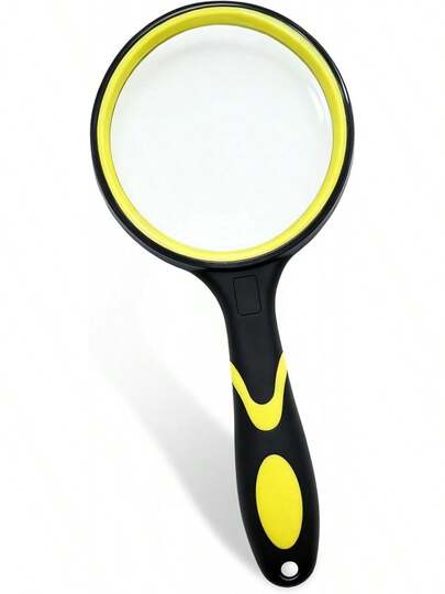 Premium 10X Magnifying Glass With Large 3 Inch (75mm) Lens - Kids, Seniors, Close Work, Reading - Loupe Magnifier With Rubber Handle And Hole Design