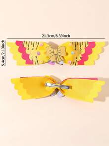 1pc Back To School Hair Bow For Girls Cute Pencil Ruler Bow Hair Clip Yellow Red Grosgrain Ribbon Hair Barrette Tees Hair Accessories - Yellow - View 7