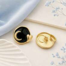 10pcs Moon Design Metal Shank Buttons, Blue Enamel Silver Tone Decorative Buttons, Suitable For Coats, Cardigans, Shirts, Dresses, DIY Sewing And Clothing Accessories - 10pcs - View 20