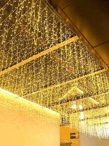 Luces de Hada tipo Carámbano LED 4M/6M/12M, Guirnalda de Cortina Navideña, Adecuada para Bodas, Fiestas de Jardín al Aire Libre, Hogar, Calle, Año Nuevo, Decoración de Pascua - Enchufe EU Tipo C(220-240V) - Ver 1