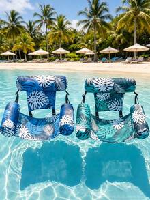 Silla flotante de diseño de hoja, flotador inflable resistente para adultos, silla flotante inflable tropical para adultos, flotador inflable para adultos, flotador portátil de verano para lago, playa y fiesta de piscina - Multicolor - Ver 2