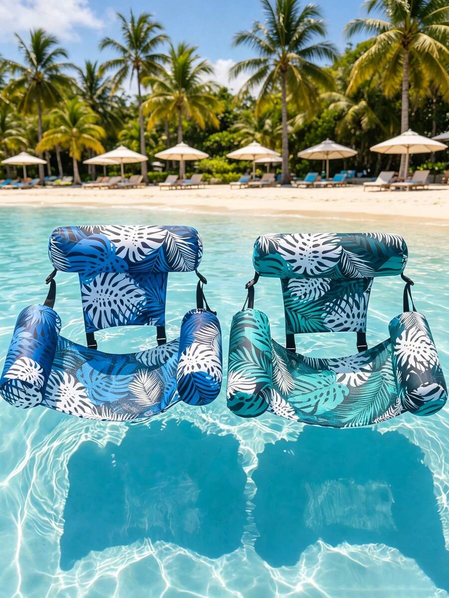 Silla flotante de diseño de hoja, flotador inflable resistente para adultos, silla flotante inflable tropical para adultos, flotador inflable para adultos, flotador portátil de verano para lago, playa y fiesta de piscina
