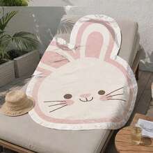 1pc Cute Rabbit Beach Towel, Soft Microfiber Absorbent Quick-Dry Beach Blanket, Sun Protection And Sand-Proof, Suitable For Use In Pool, Bathroom, Travel And Camping - Multicolor - View 2