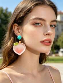 1 Pair 2pcs Women's Earrings, Suitable For Dates And Daily Wear - Multicolor - View 3